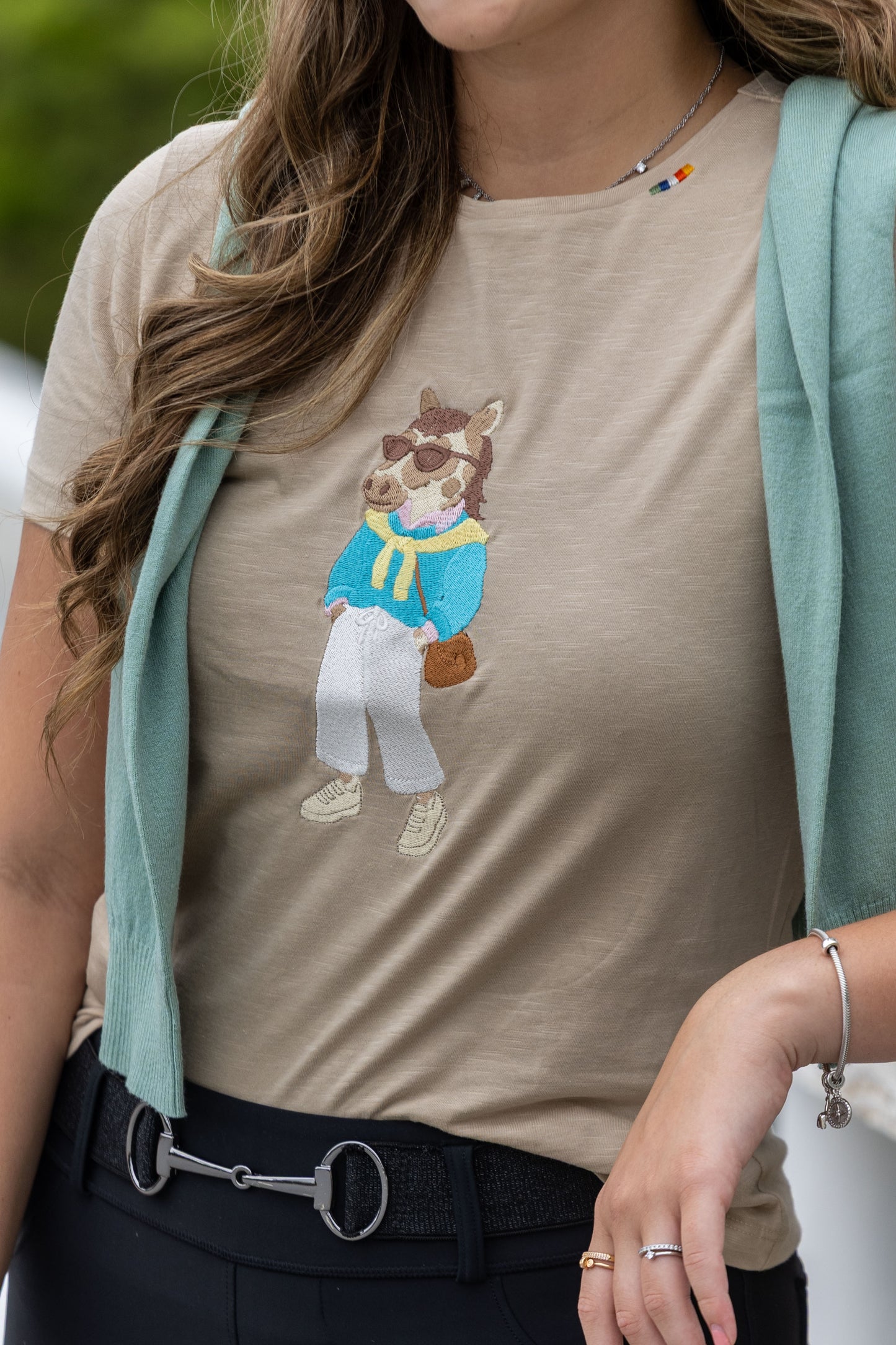 Camiseta Polo Horse Confy by Dani Miro - Bege