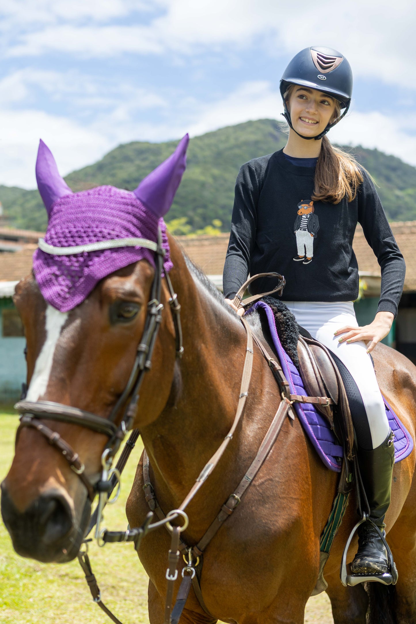 Sueter Polo Horse All Black by Dani Miro - Preto