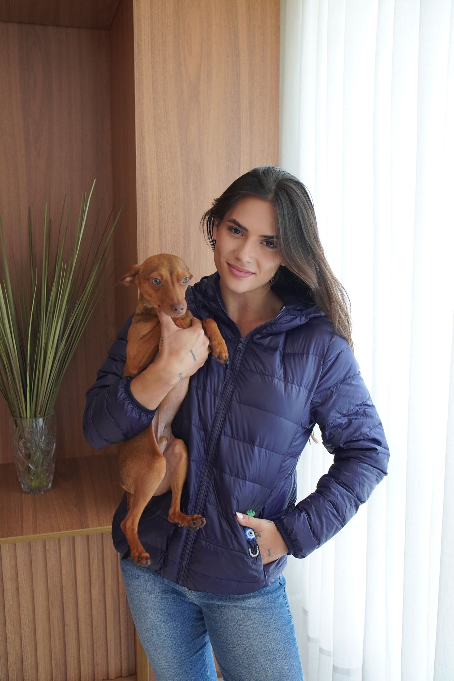 Jaqueta Cavalo com Cachorro - Marinho