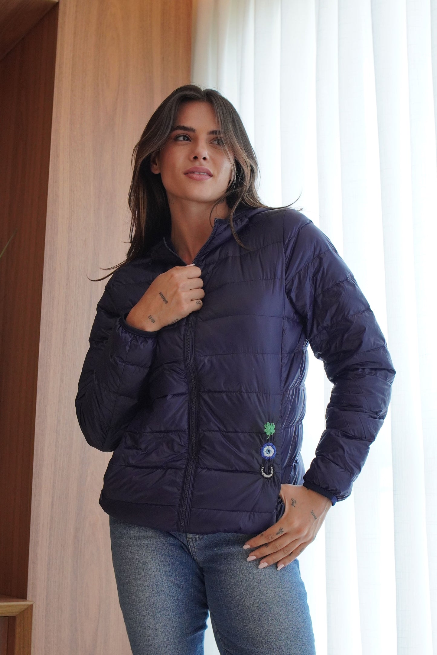 Jaqueta Cavalo com Cachorro - Marinho