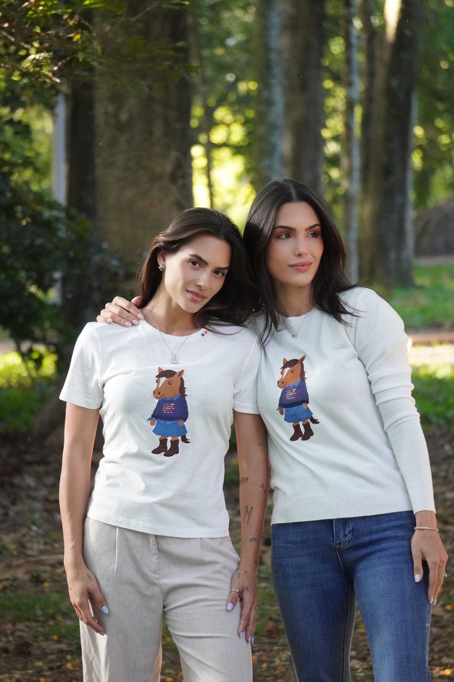 Camiseta Polo Horse Country by Dani Miro - Branca