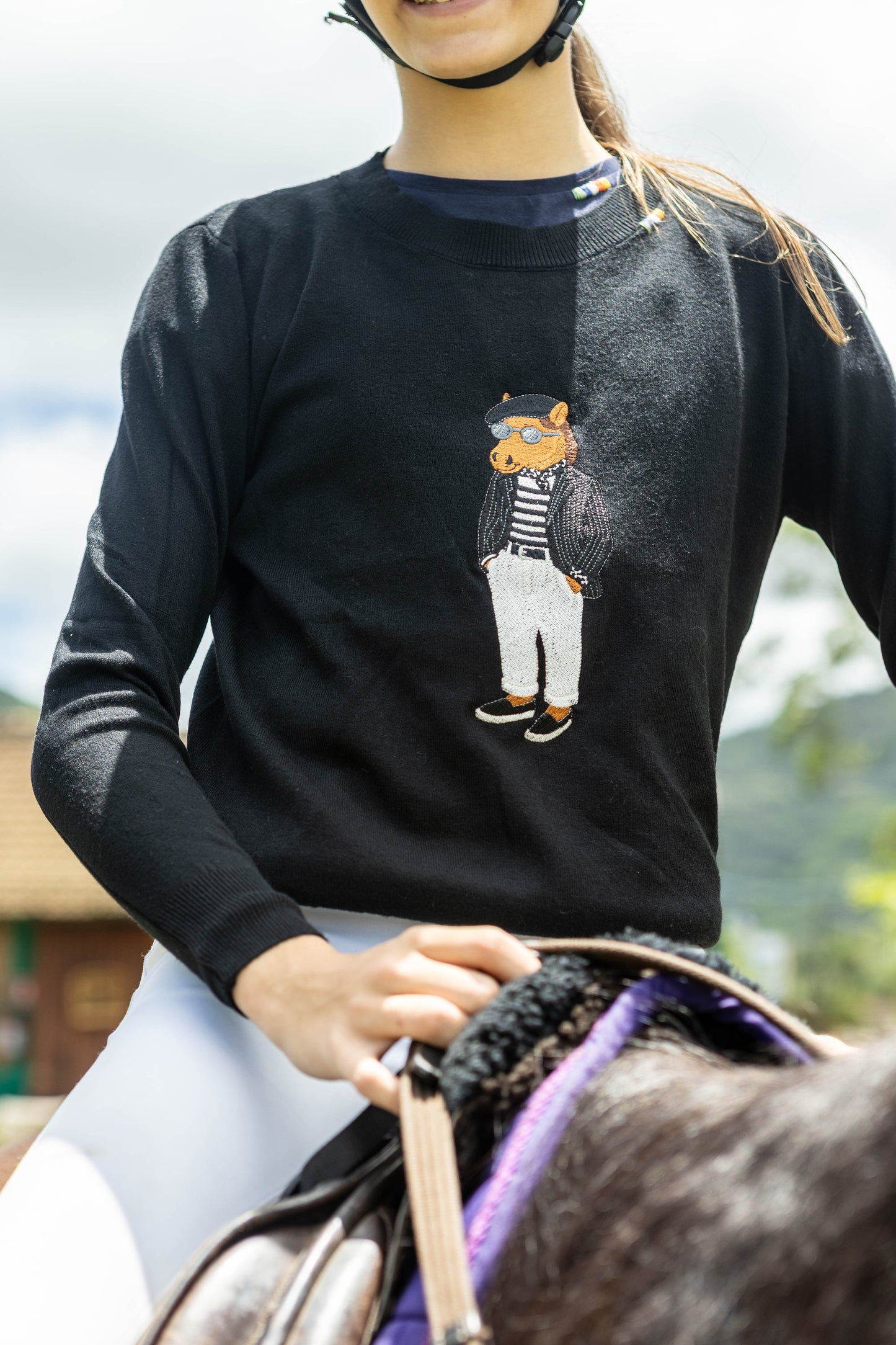 Sueter Polo Horse All Black by Dani Miro - Preto