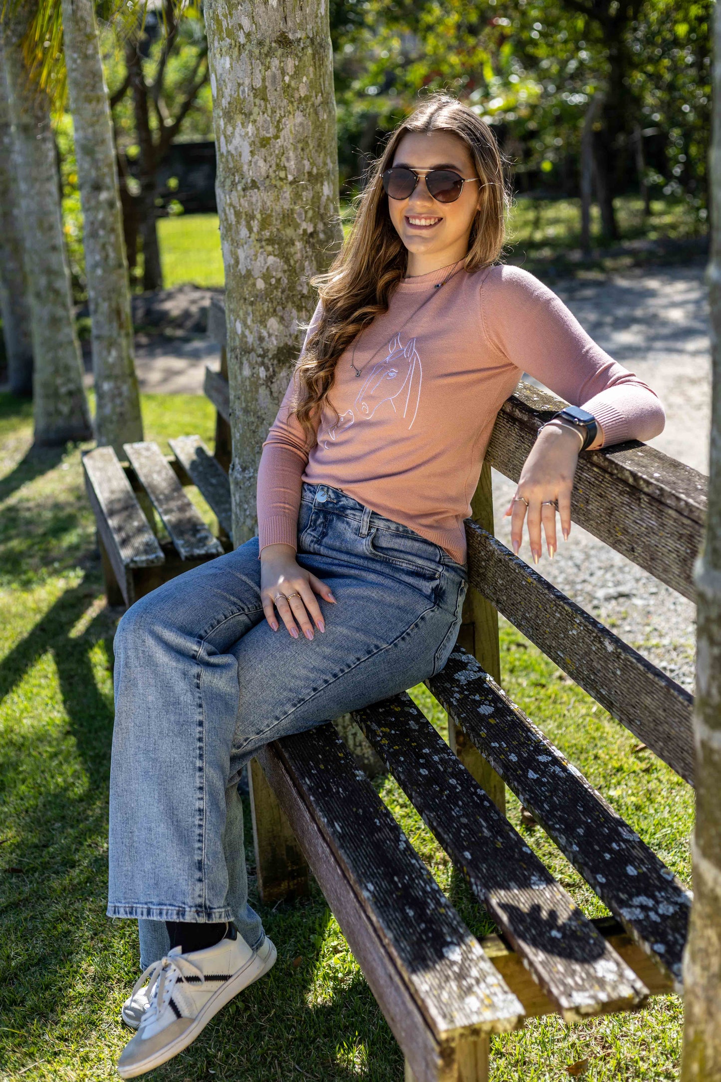 Pullover Careca Cavalo com Cachorro - Rosa