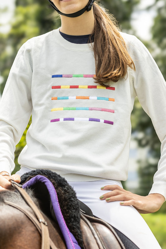 Pullover careca - Barras - Branco