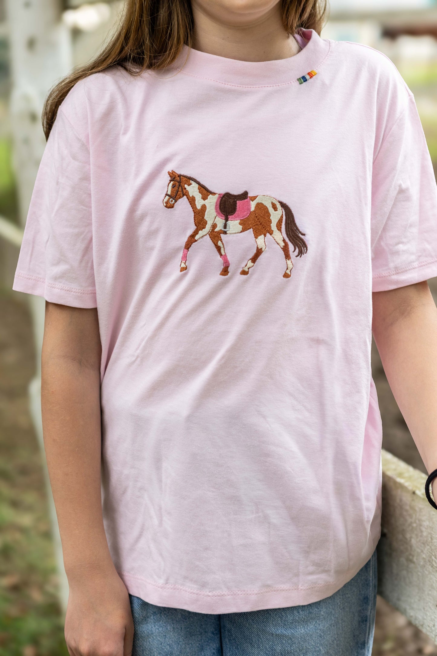 Camiseta - Cavalo Malhado - Rosa Claro