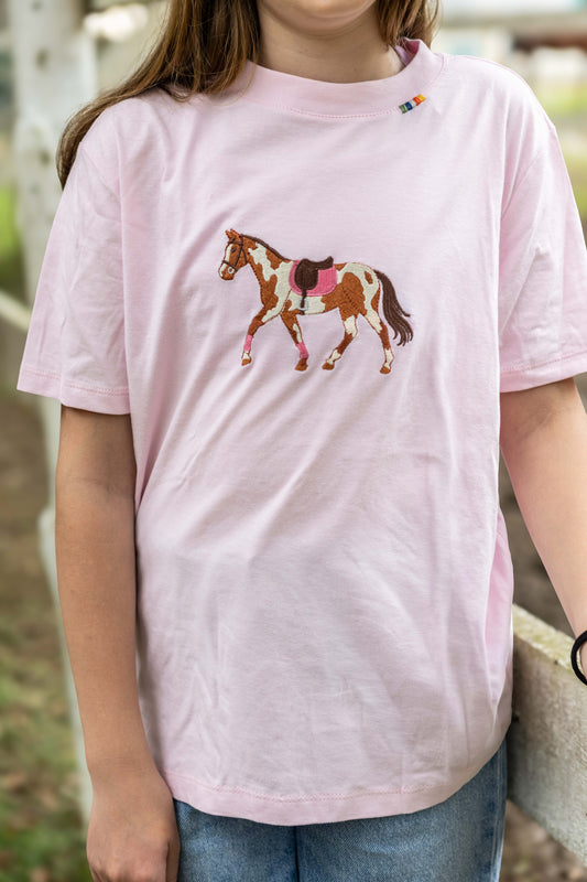 Camiseta - Cavalo Malhado - Rosa Claro