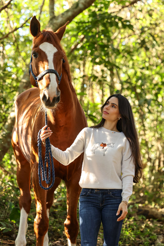 Pullover Lã cavalo com sela