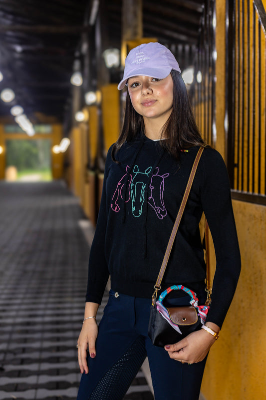 Pullover com capuz 3 cavalos