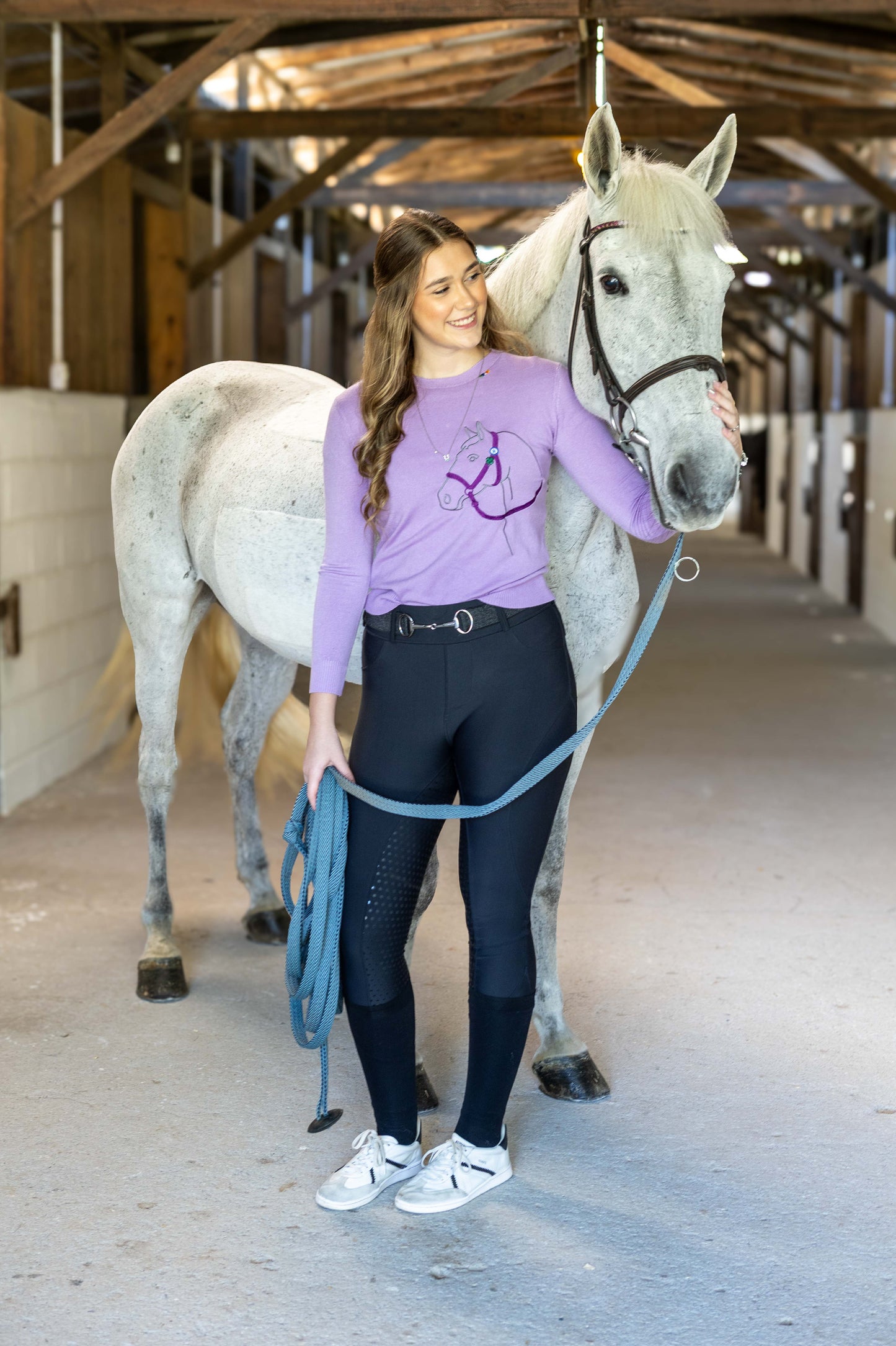 Pullover Careca Cavalo Perfil - Lilás