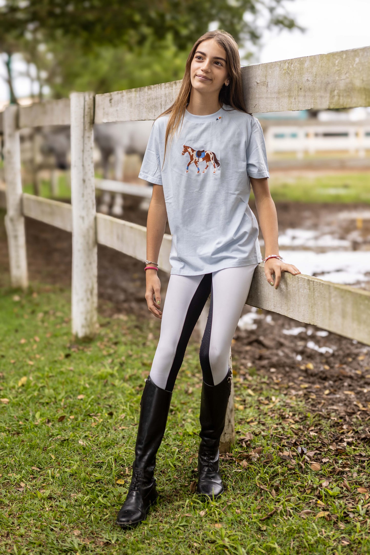 Camiseta - Cavalo Malhado - Azul Claro