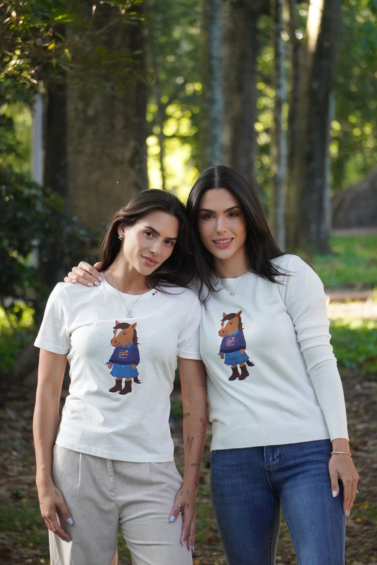 Camiseta Polo Horse Country by Dani Miro - Branca