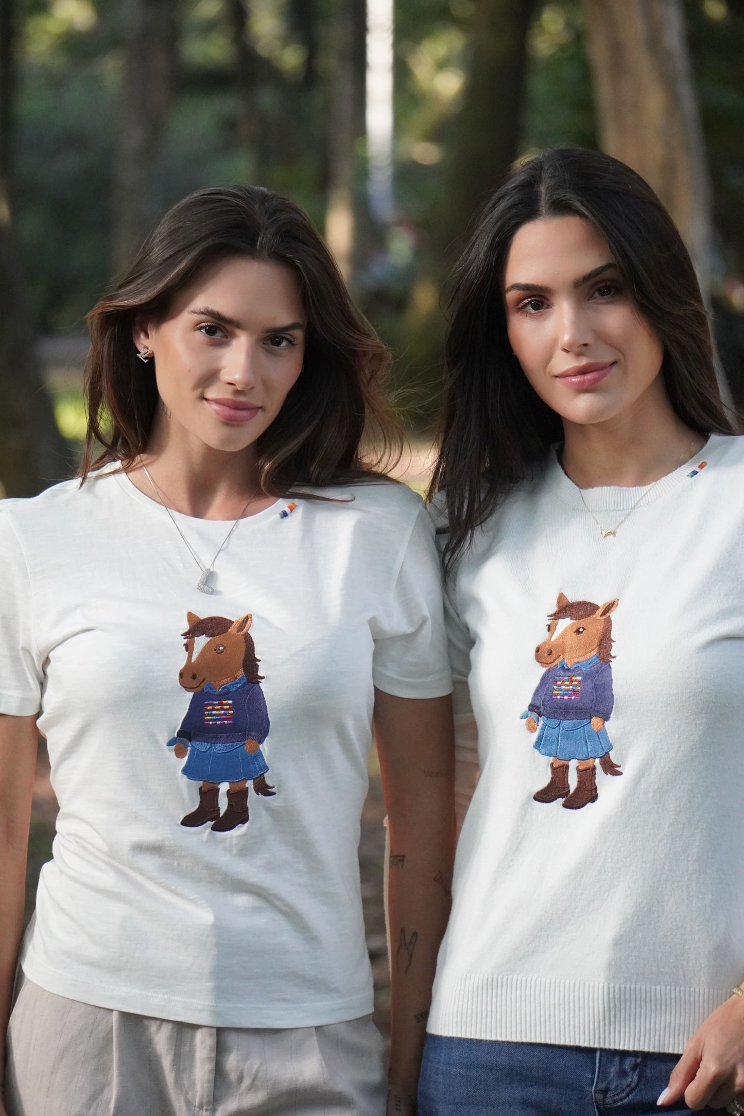 Camiseta Polo Horse Country by Dani Miro - Branca