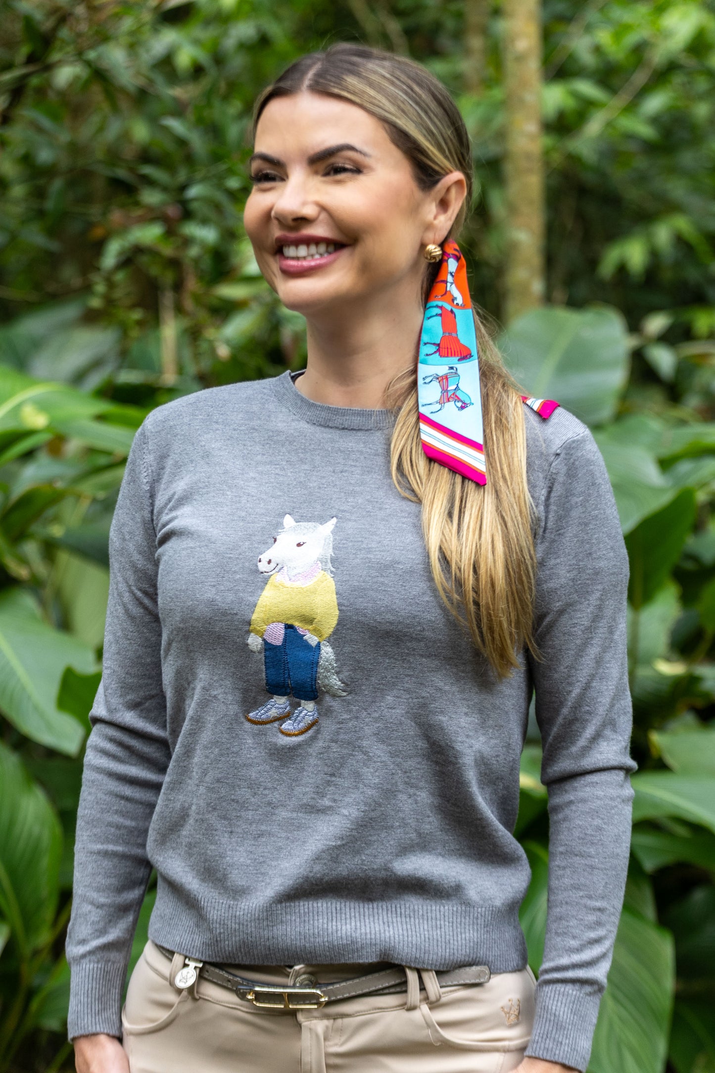 Sueter Polo Horse Daily by Dani Miro - Cinza