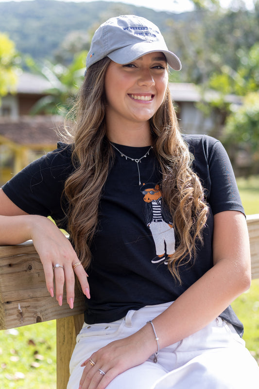 Camiseta Polo Horse All Black by Dani Miro - Preta