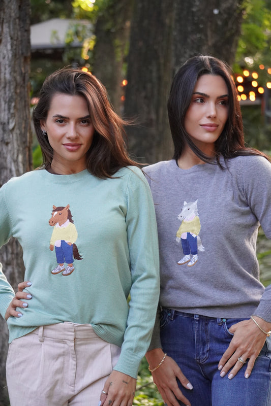 Suéter Polo Horse Daily by Dani Miro - Verde Claro