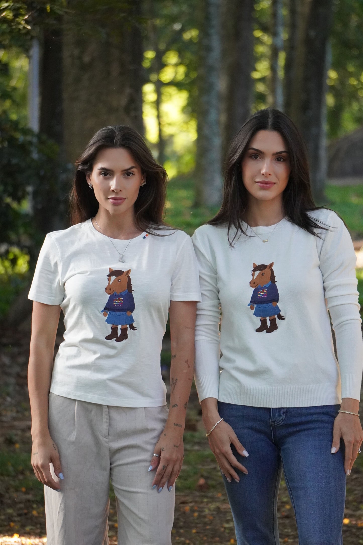 Camiseta Polo Horse Country by Dani Miro - Branca