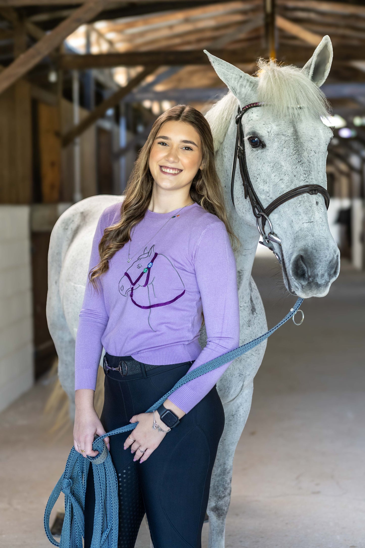 Pullover Careca Cavalo Perfil - Lilás