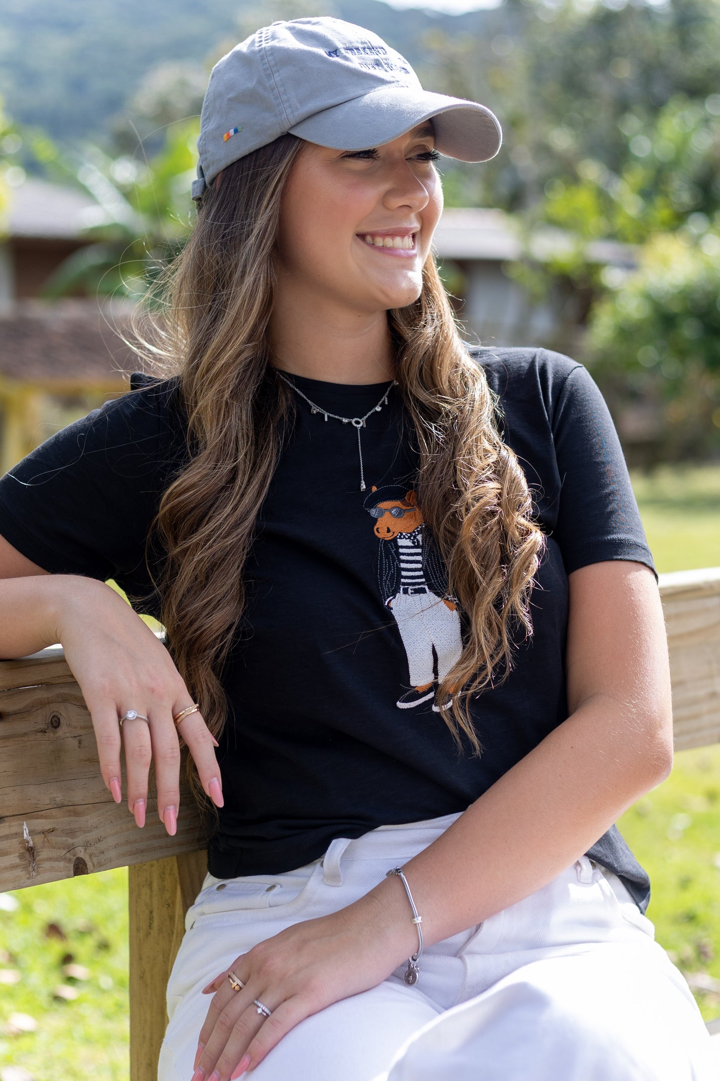 Boné My weekends plan: just horse - Cinza