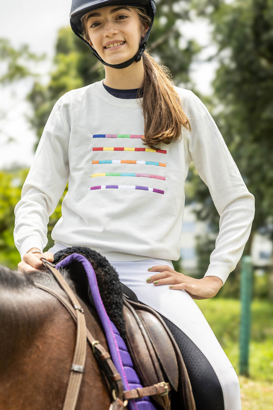 Pullover careca - Barras - Branco