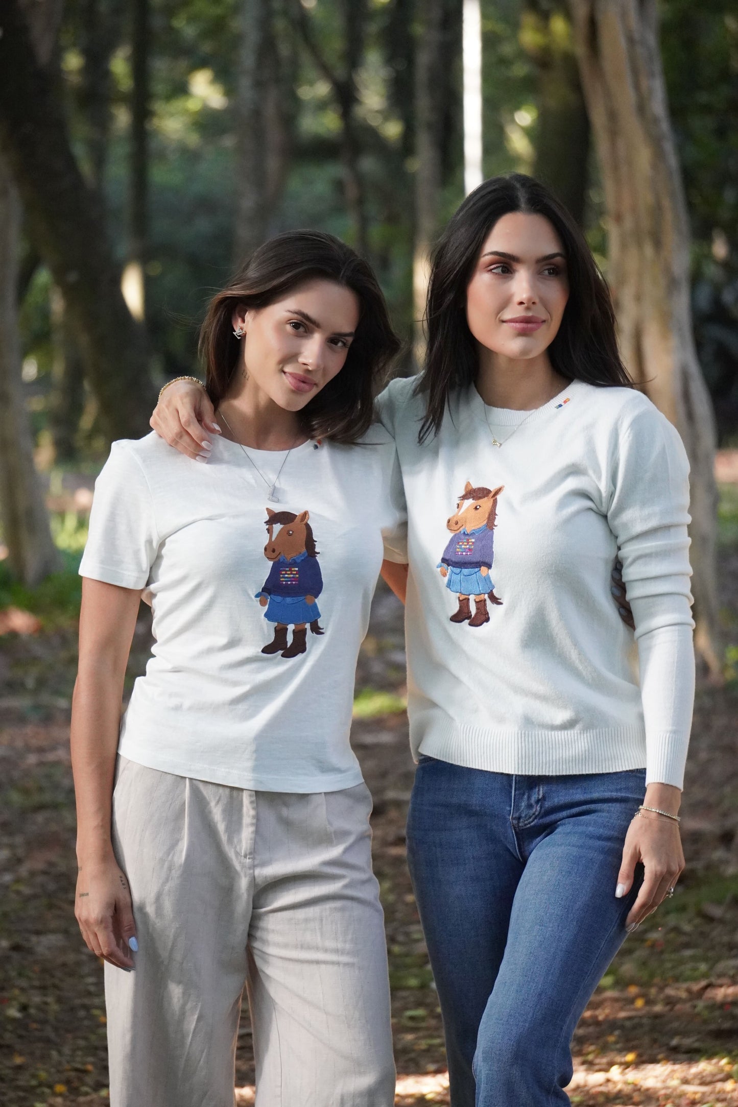 Camiseta Polo Horse Country by Dani Miro - Branca