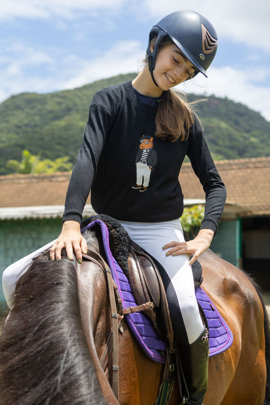 Sueter Polo Horse All Black by Dani Miro - Preto
