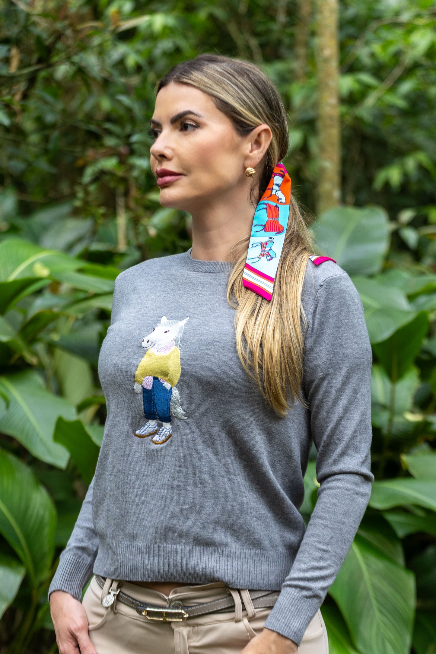 Sueter Polo Horse Daily by Dani Miro - Cinza